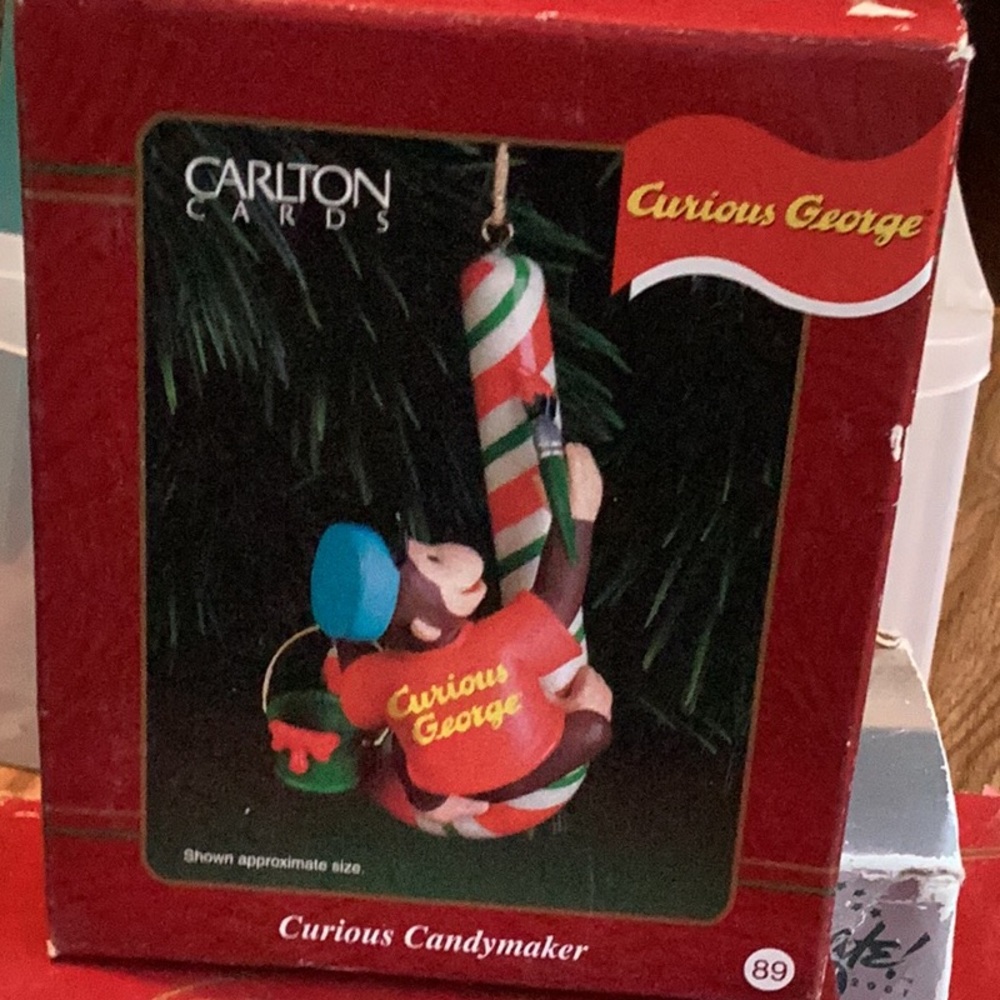 CURIOUS GEORGE 🐵  DEADSTOCK Holiday ornament Carlton Cards number 89